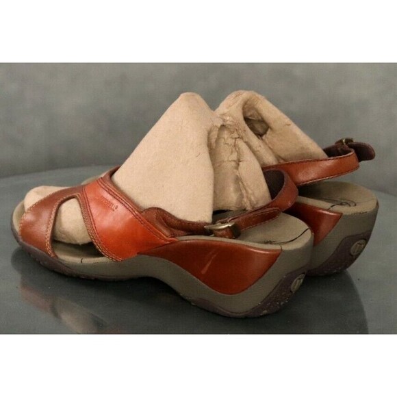 Merrell Primrose Women's Wedge Sandals Size 10 Leather Brown - Picture 6 of 12